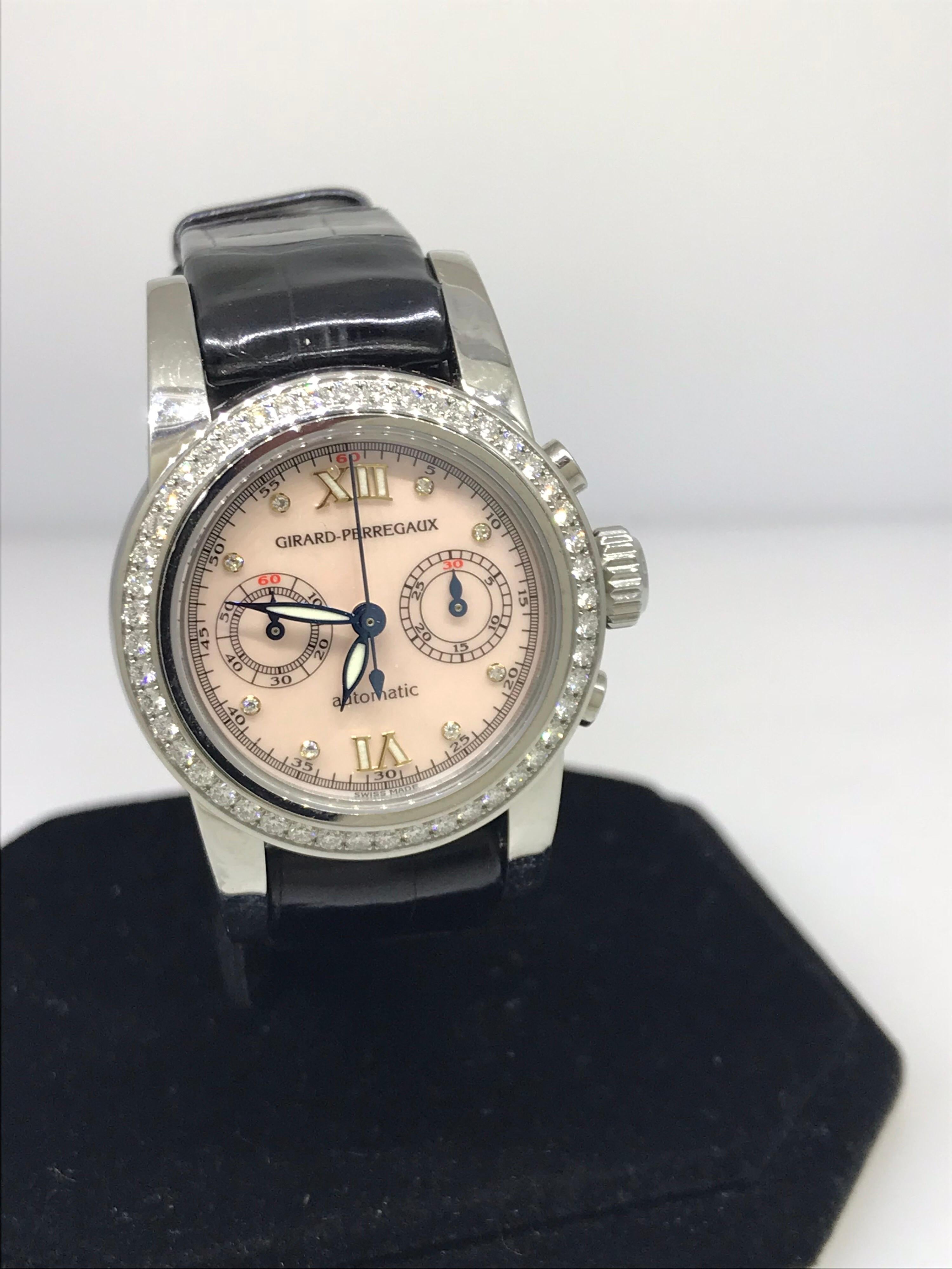 ladies chronograph watch leather strap