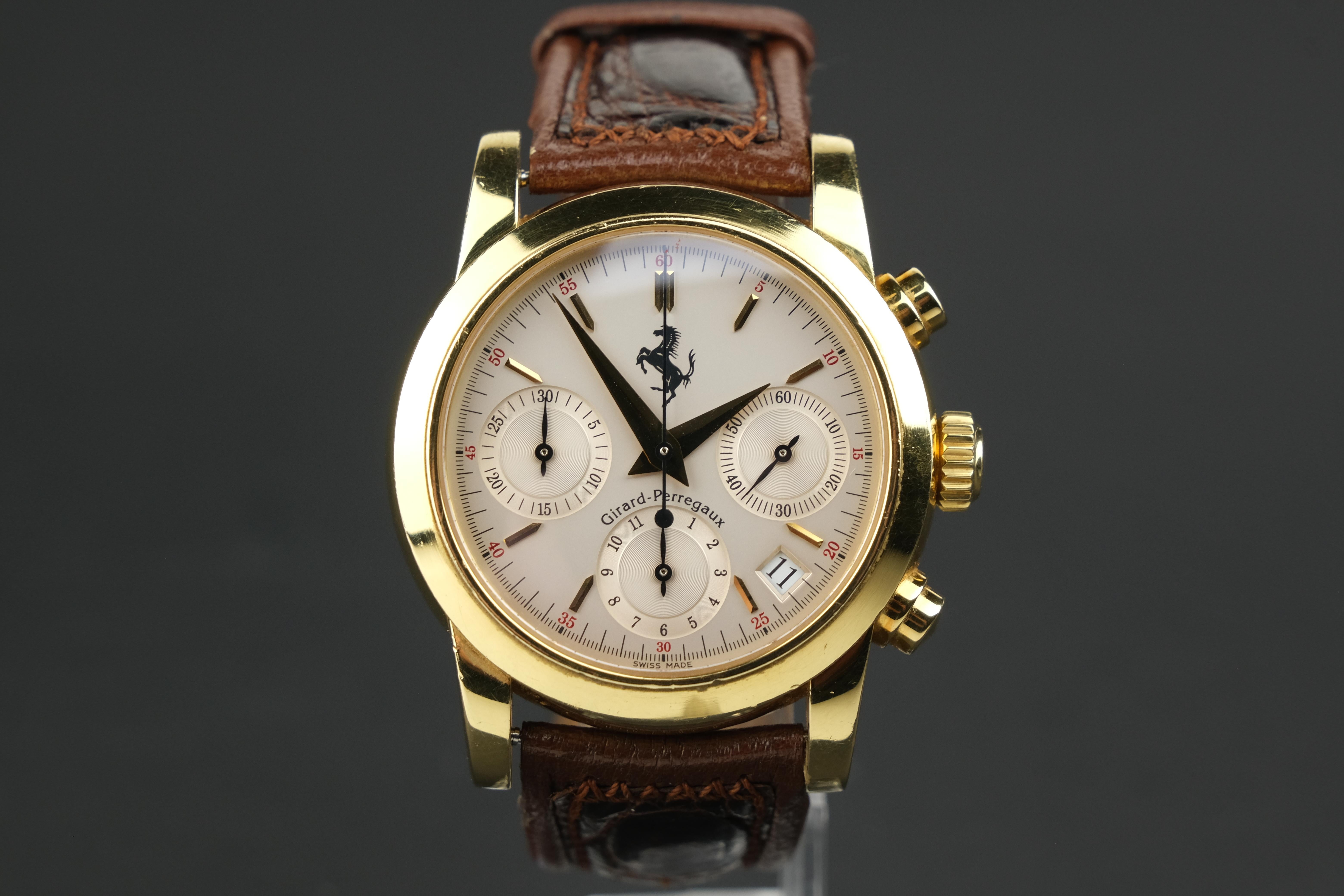 Girard Perregaux Ferrari 18 Karat Gold Chronograph Ref. 8020 In Good Condition In Bradford, Ontario