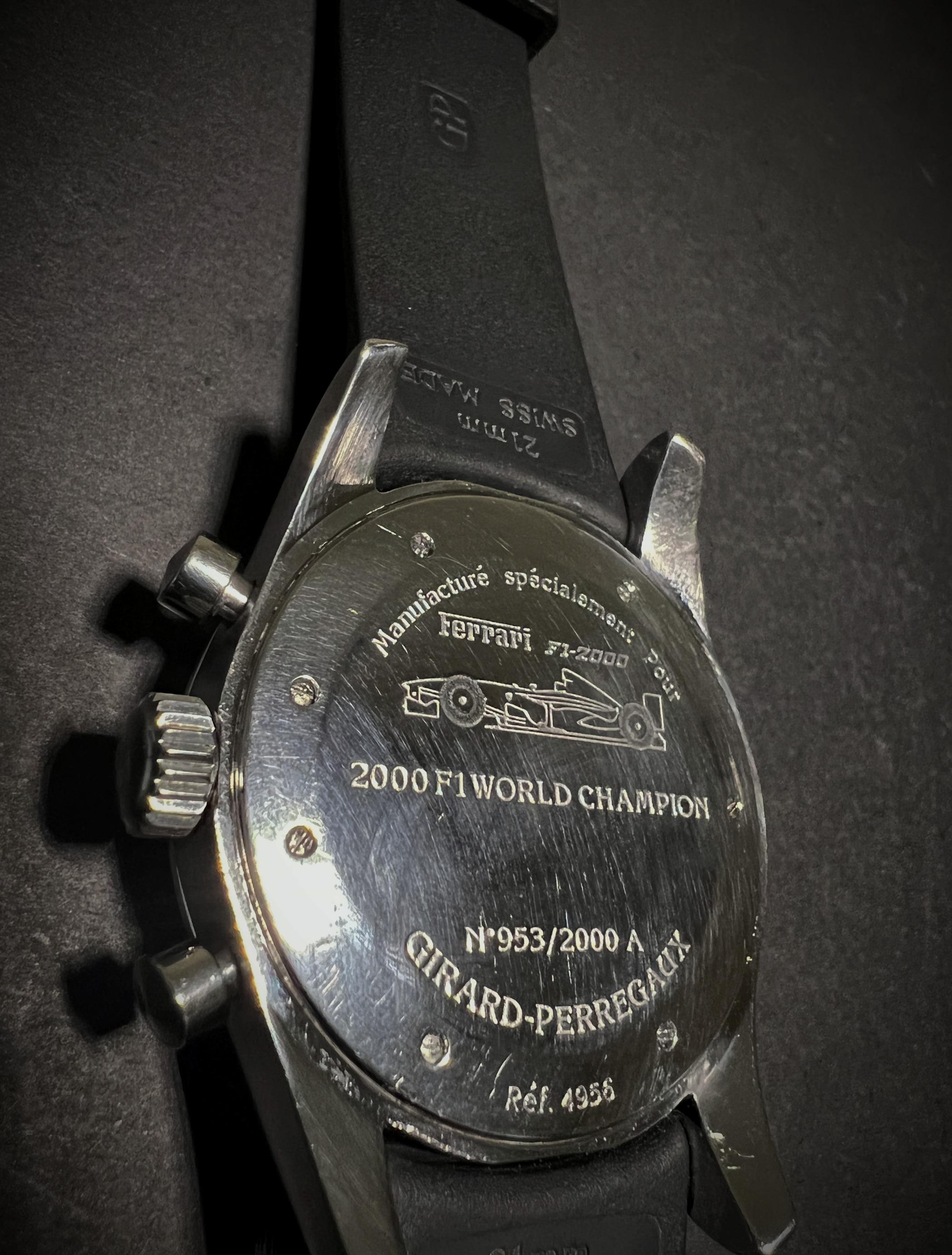 Girard-Perregaux Ferrari 2000 F1 World Champion Chronograph In Good Condition For Sale In Bradford, Ontario