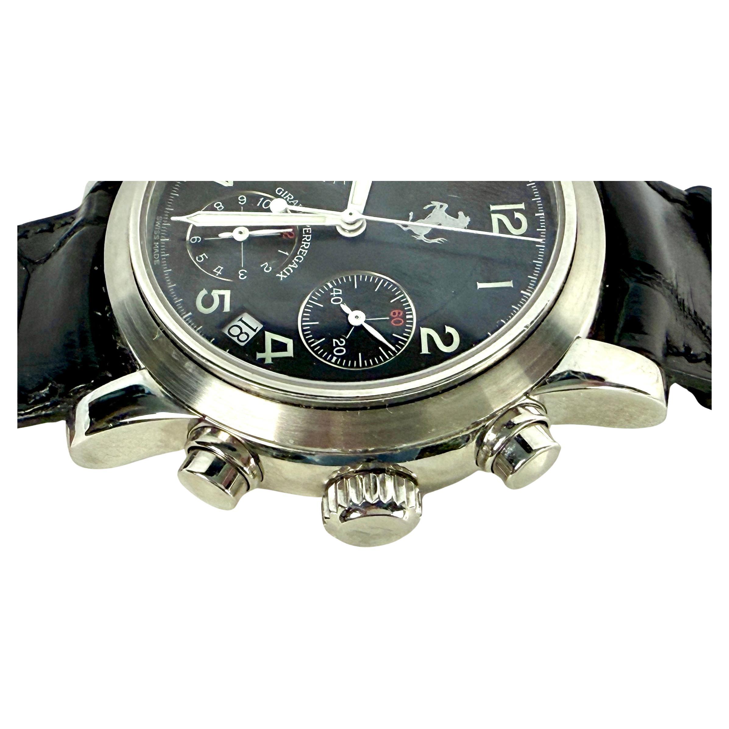 Girard Perregaux Ferrari Chronograph Black Men's Watch In Good Condition For Sale In Bradenton, FL