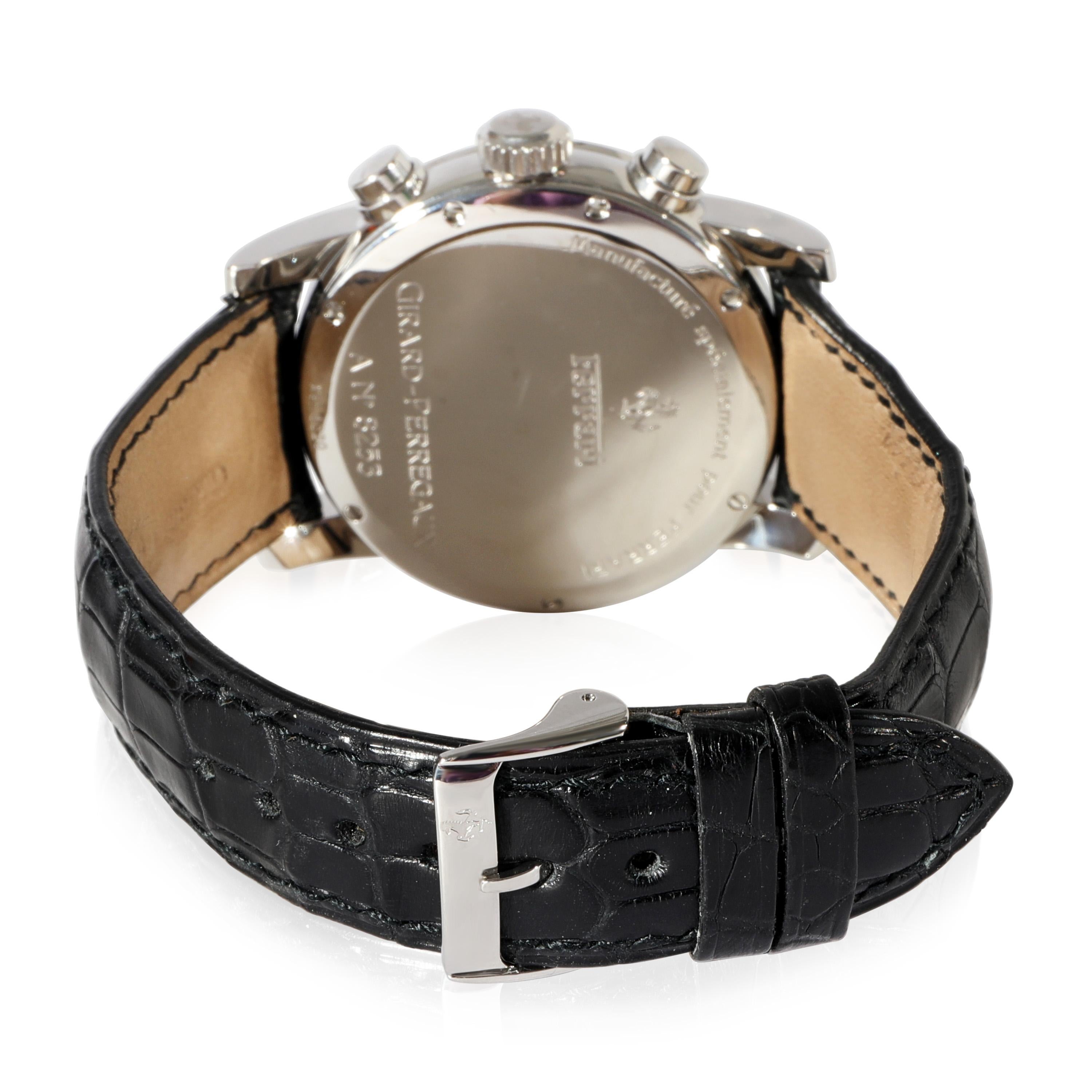Girard Perregaux Ferrari Chronograph F3008020 Herrenuhr in  Rostfreier Stahl

SKU: 121966

PRIMÄRE DETAILS
Marke: Girard Perregaux
Modell: Ferrari Chronograph F300
Herkunftsland: Schweiz
Uhrwerk Typ: Mechanisch: Automatik/Kinetik
Jahr der