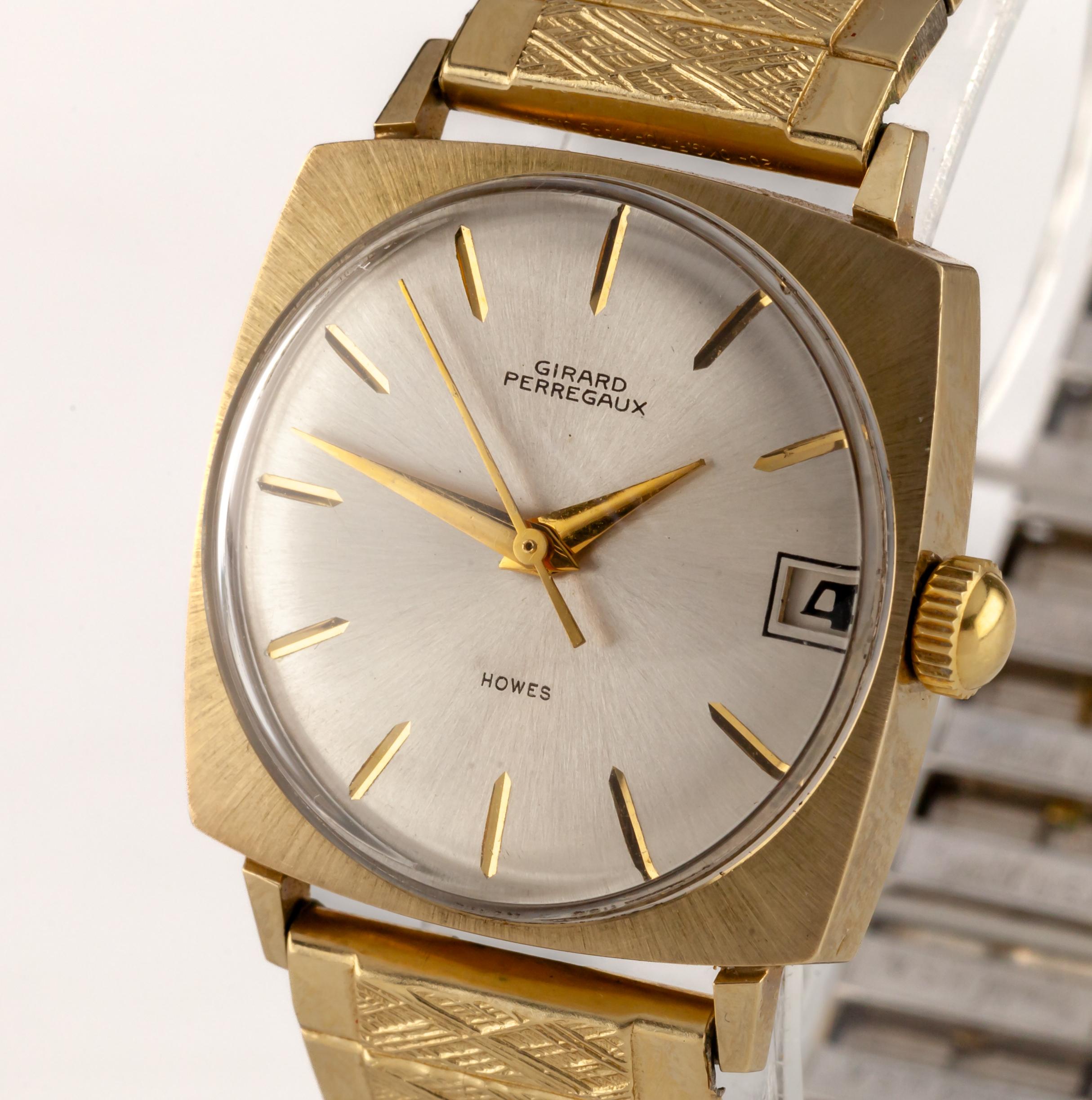 Girard Perregaux Gold-Filled Automatic Howes Watch w/ Date Expansion Bracelet In Good Condition In Sherman Oaks, CA