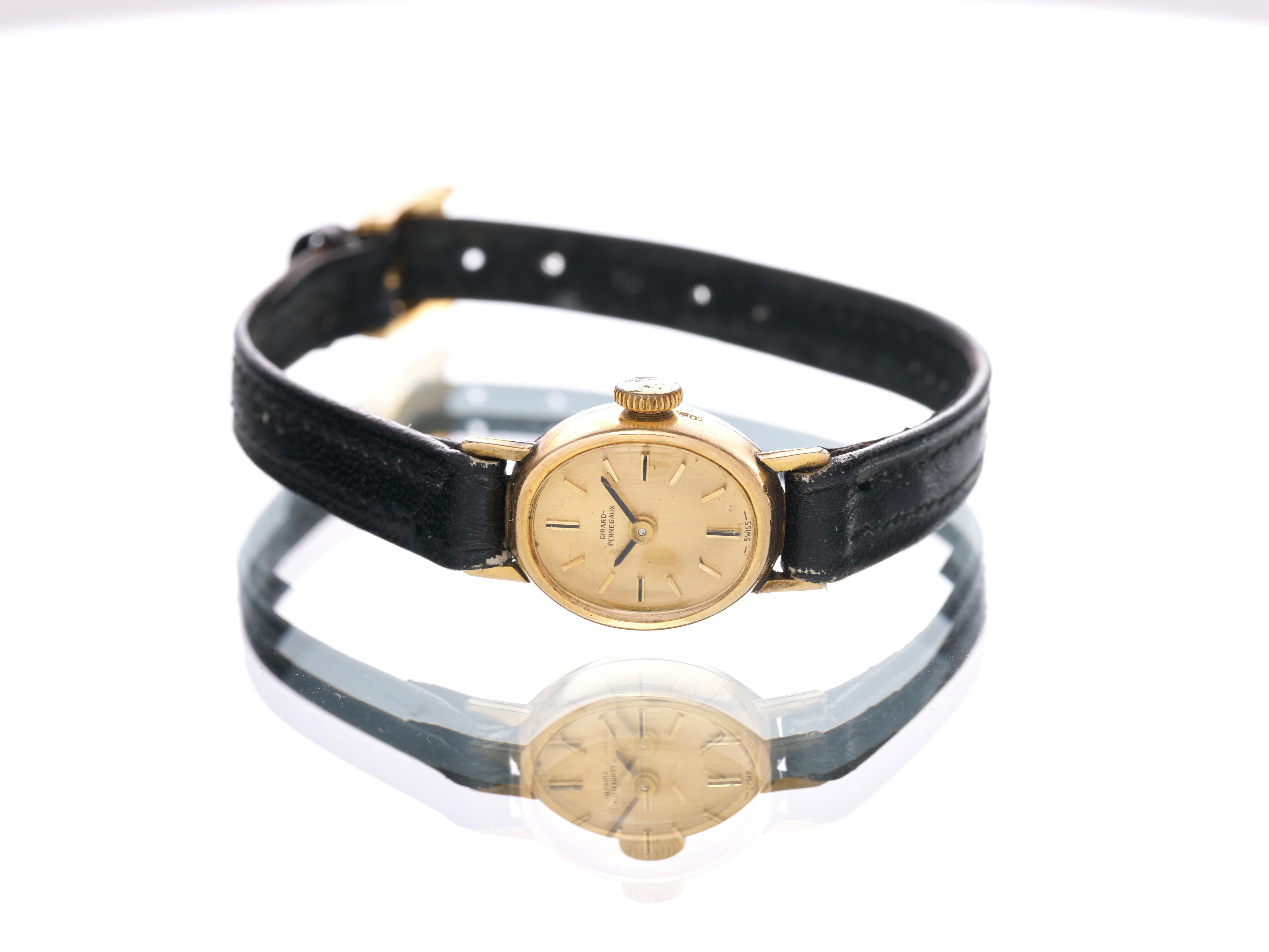 Girard Perregaux Ladies Gold Watch 14mm Vintage Swiss Mechanical 1970 Rolled For Sale 3