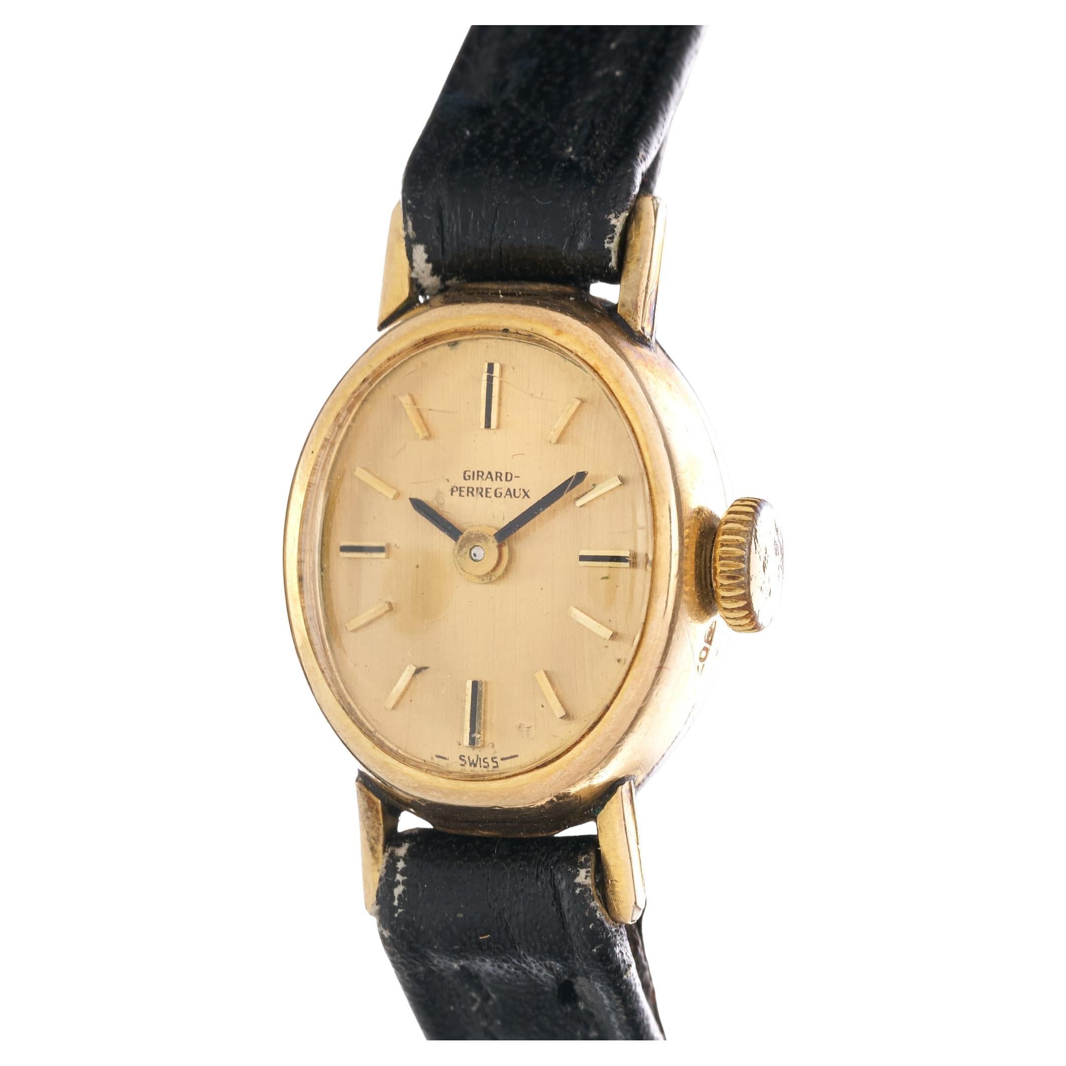 Girard Perregaux Ladies Gold Watch 14mm Vintage Swiss Mechanical 1970 Rolle