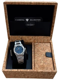 Girard Perregaux Laureato 34mm lunetta di diamanti acciaio quadrante blu 80189D11A431-11A
