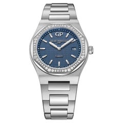 Girard Perregaux Laureato 34mm lunetta di diamanti acciaio quadrante blu 80189D11A431-11A
