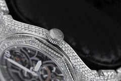 Girard-Perregaux Laureato Custom Full Diamond Stainless Steel Skeleton Watch