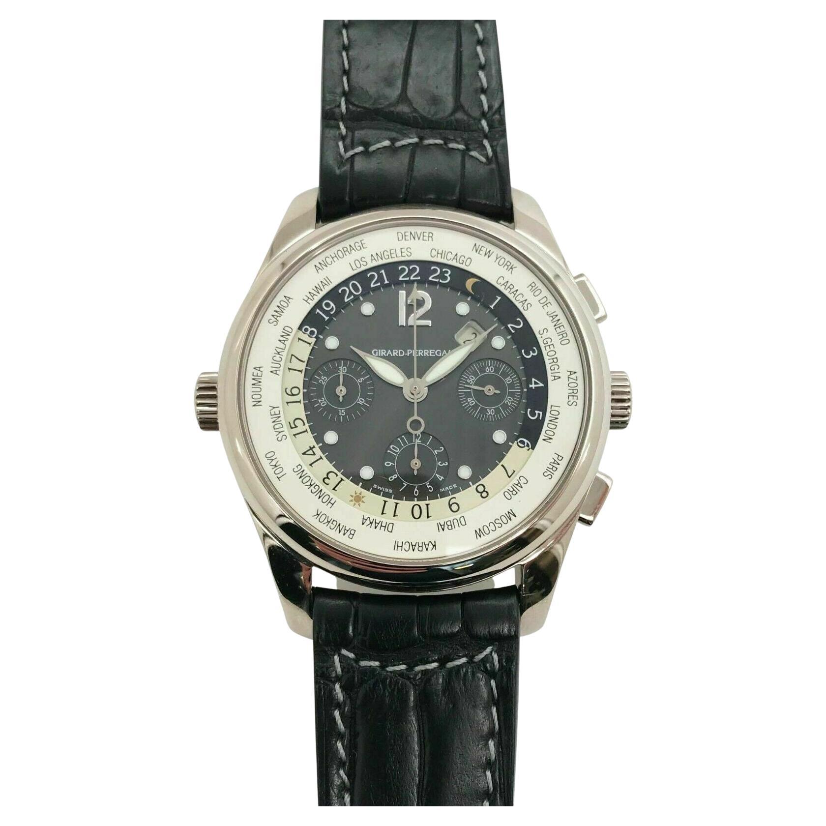 Girard Perregaux Réf. 4980 Or blanc 18 carats WW TC World Timer en vente