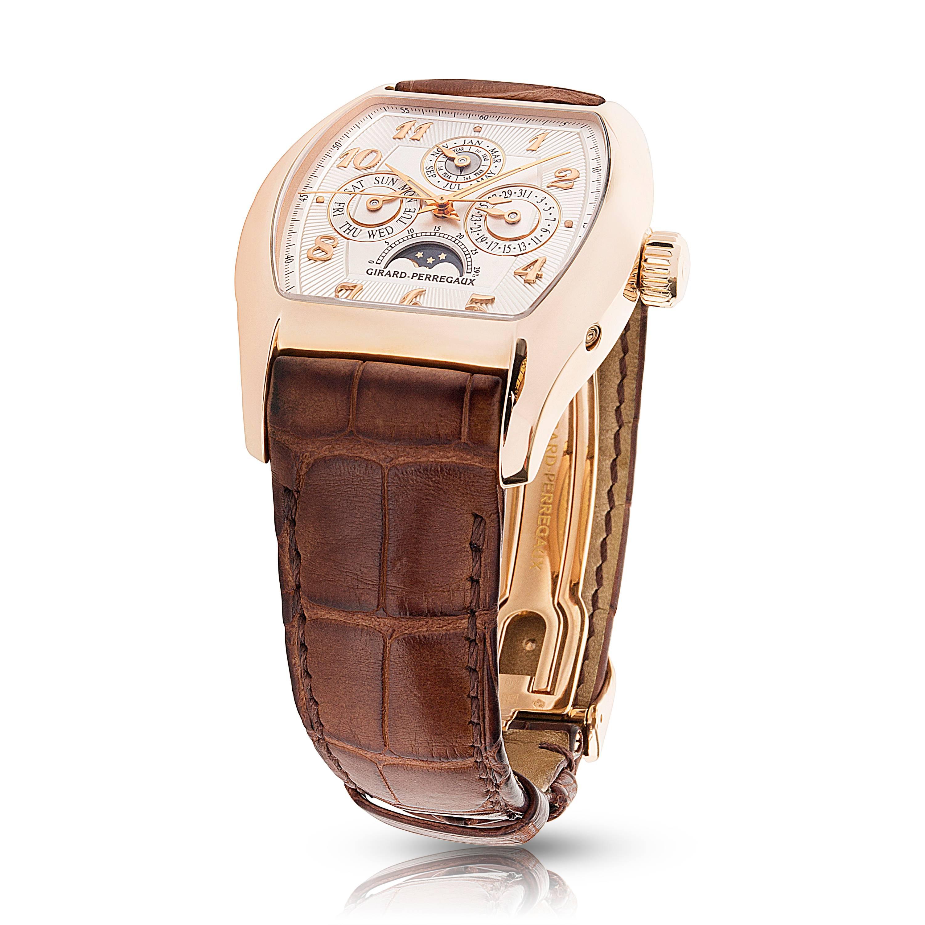 
Girard-Perregaux Richeville 2722 Men's Watch in 18K Rose Gold

PRIMARY DETAILS
Brand:  Girard Perregaux
Model: Richiville
Serial Number: ***
Country of Origin: Switzerland
Movement Type: Mechanical: Automatic/Kinetic
Refurbished Notes: Overhaul,