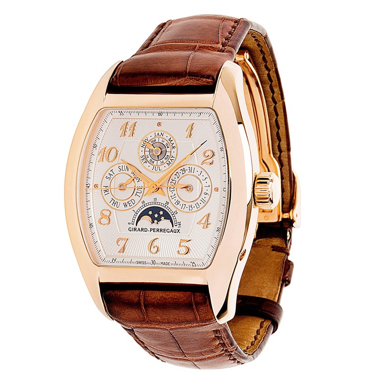 GirardPerregaux Richeville 2722 Men's Watch in 18 Karat Gold For Sale