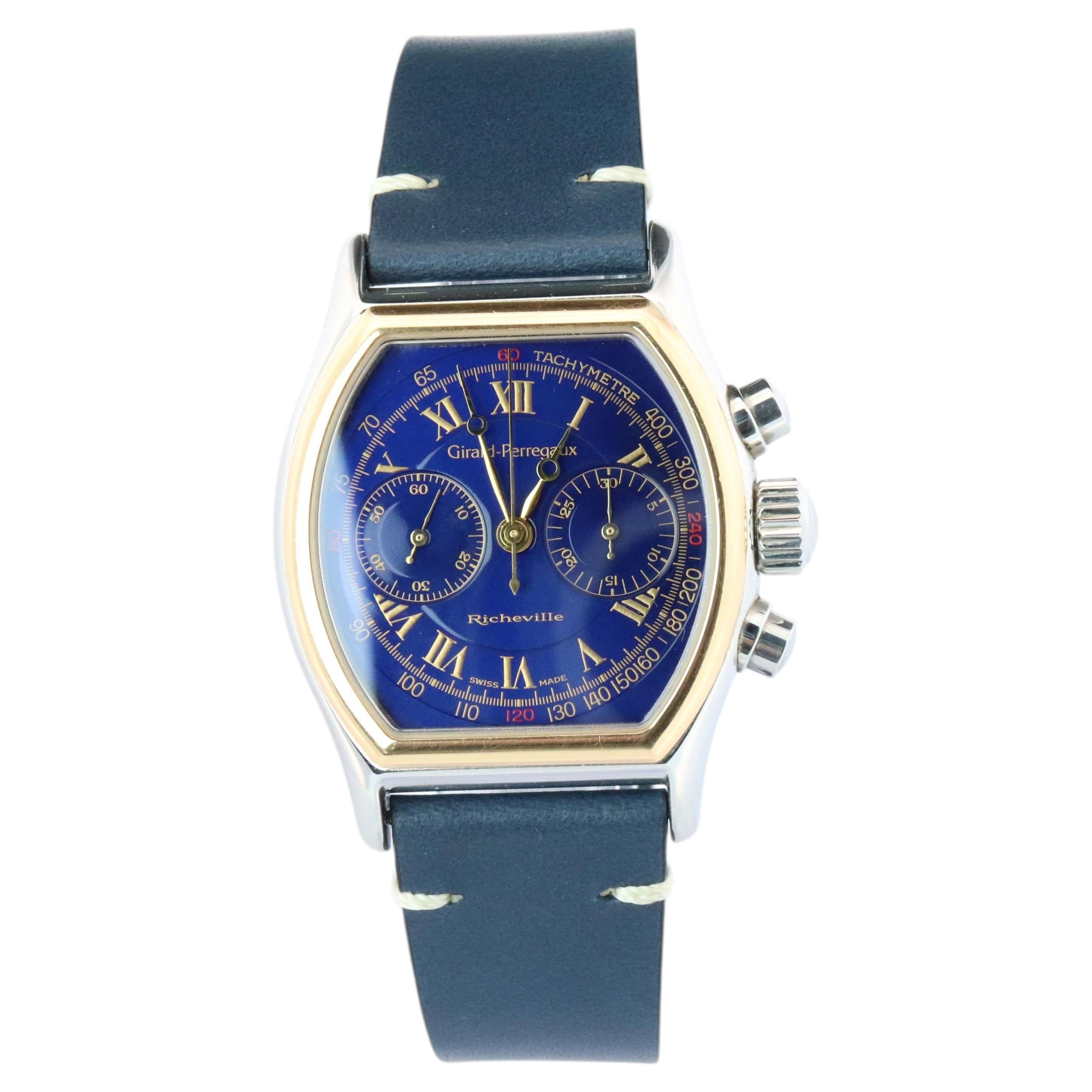Girard-Perregaux Richeville ref. 2710 BLUE DIAL 18k Bezel Mens Watch