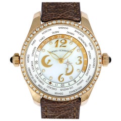 Girard Perregaux Rose Gold World Time Chronograph Watch 49860D52A