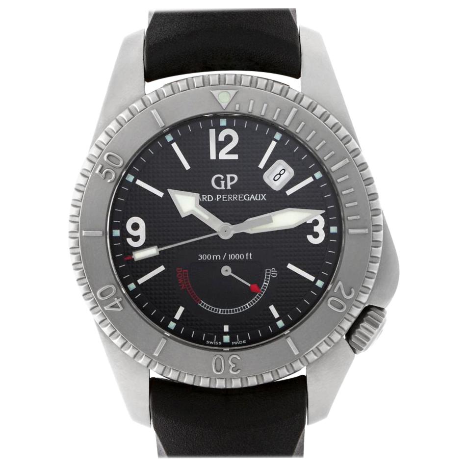Girard Perregaux Sea Hawk II 4990 Stainless Steel Black Dial Automatic Watch For Sale