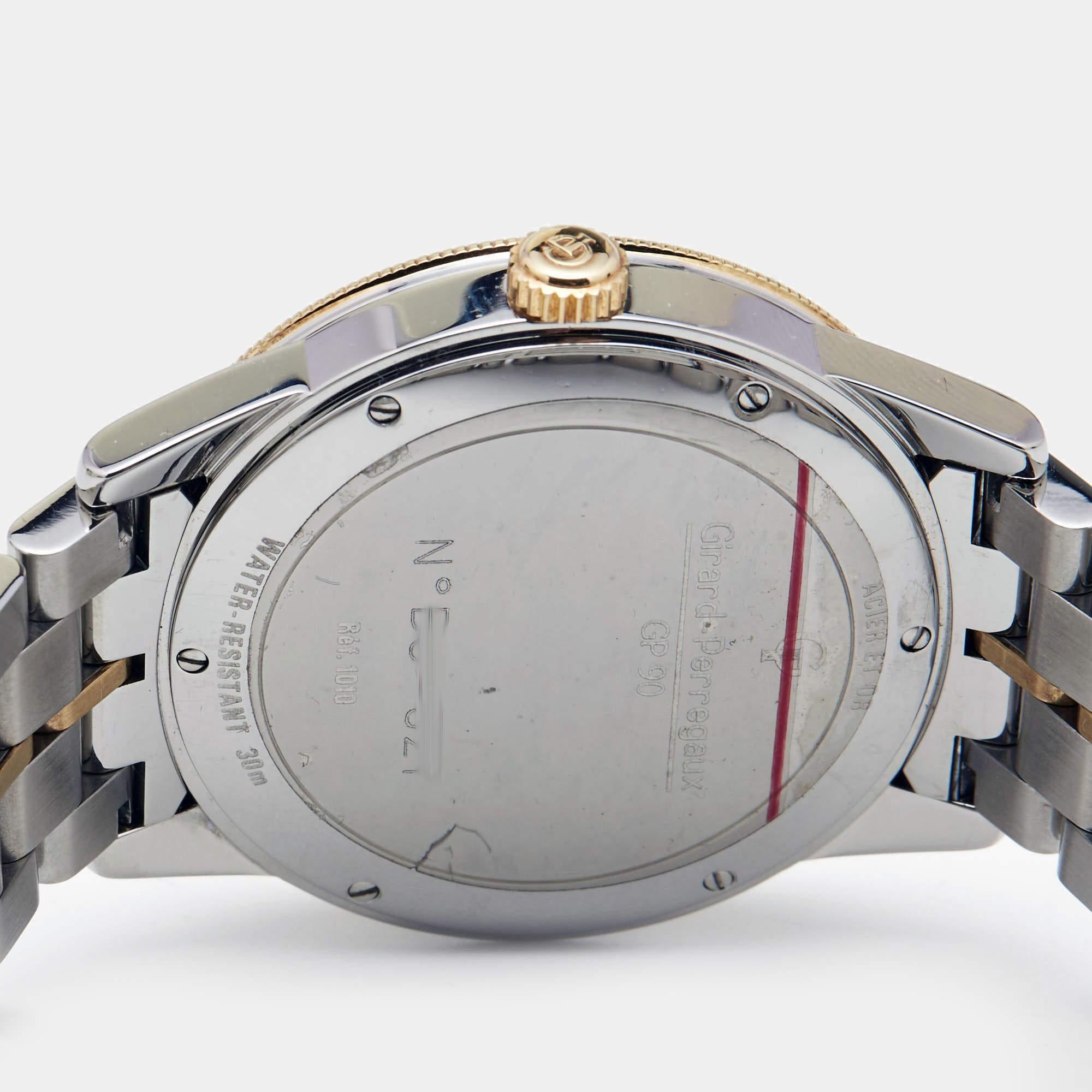 Girard Perregaux Silver 18K Yellow Gold Stainless Steel Wristwatch 38 mm 1