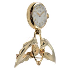 Girard Perregaux Solid Gold Art Deco Style Lapel Watch, circa 1950s