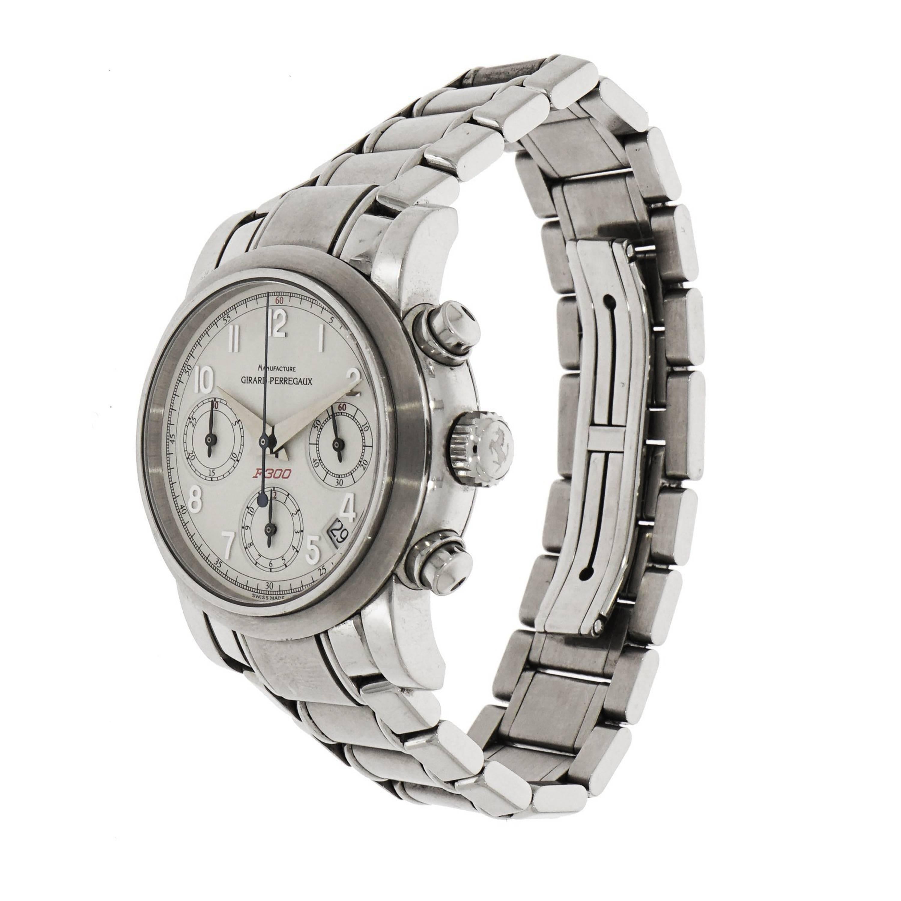 Girard-Perregaux stainless steel Ferrari F300 self-winding Wristwatch In Excellent Condition In Greenwich, CT
