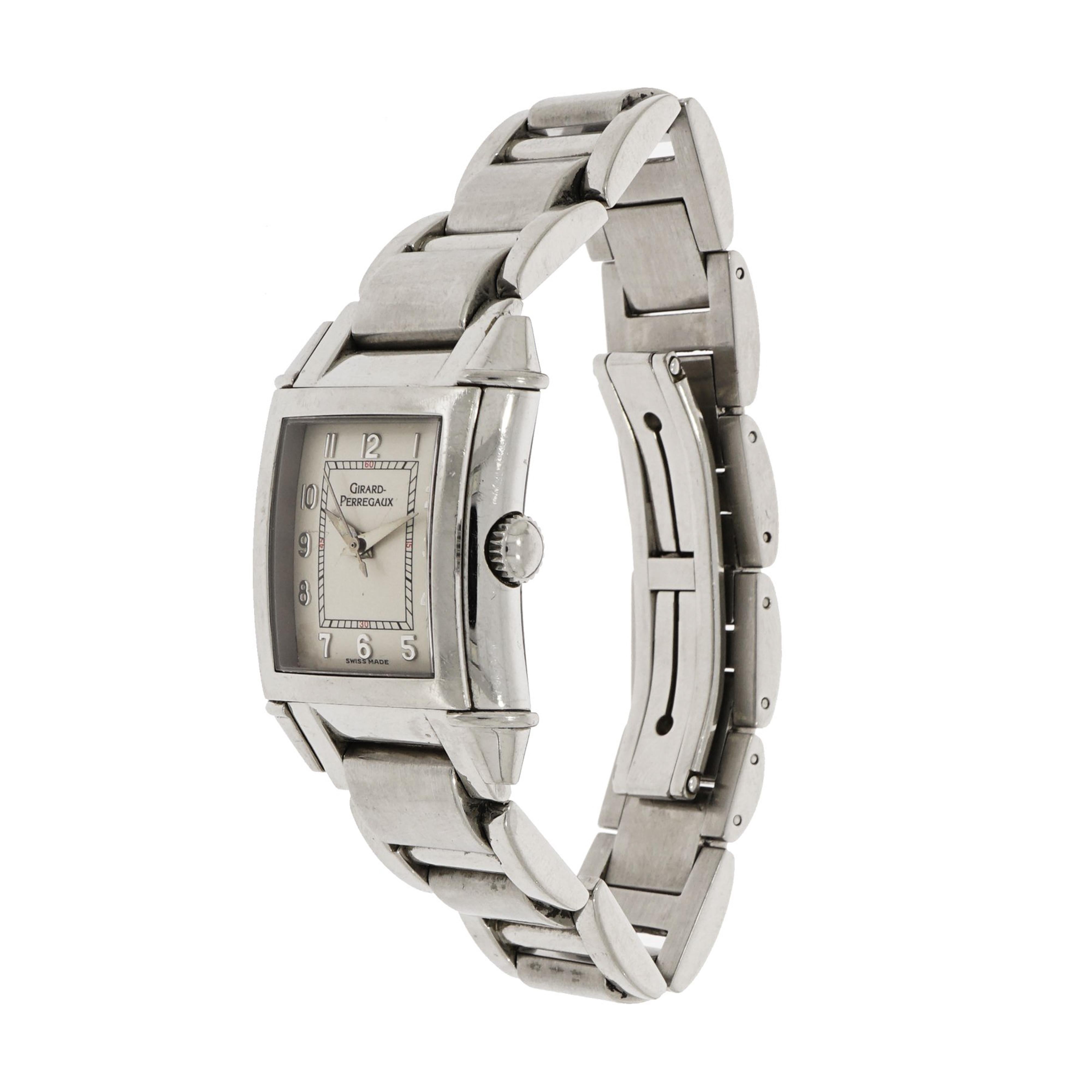 Modern Girard-Perregaux Stainless Steel Vintage 1945 Quartz Wristwatch
