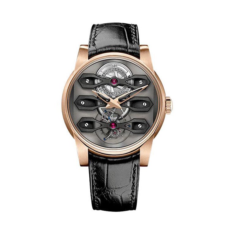 Girard Perregaux Drei Brücken Neo Tourbillon Rose Gold Armbanduhr im Angebot