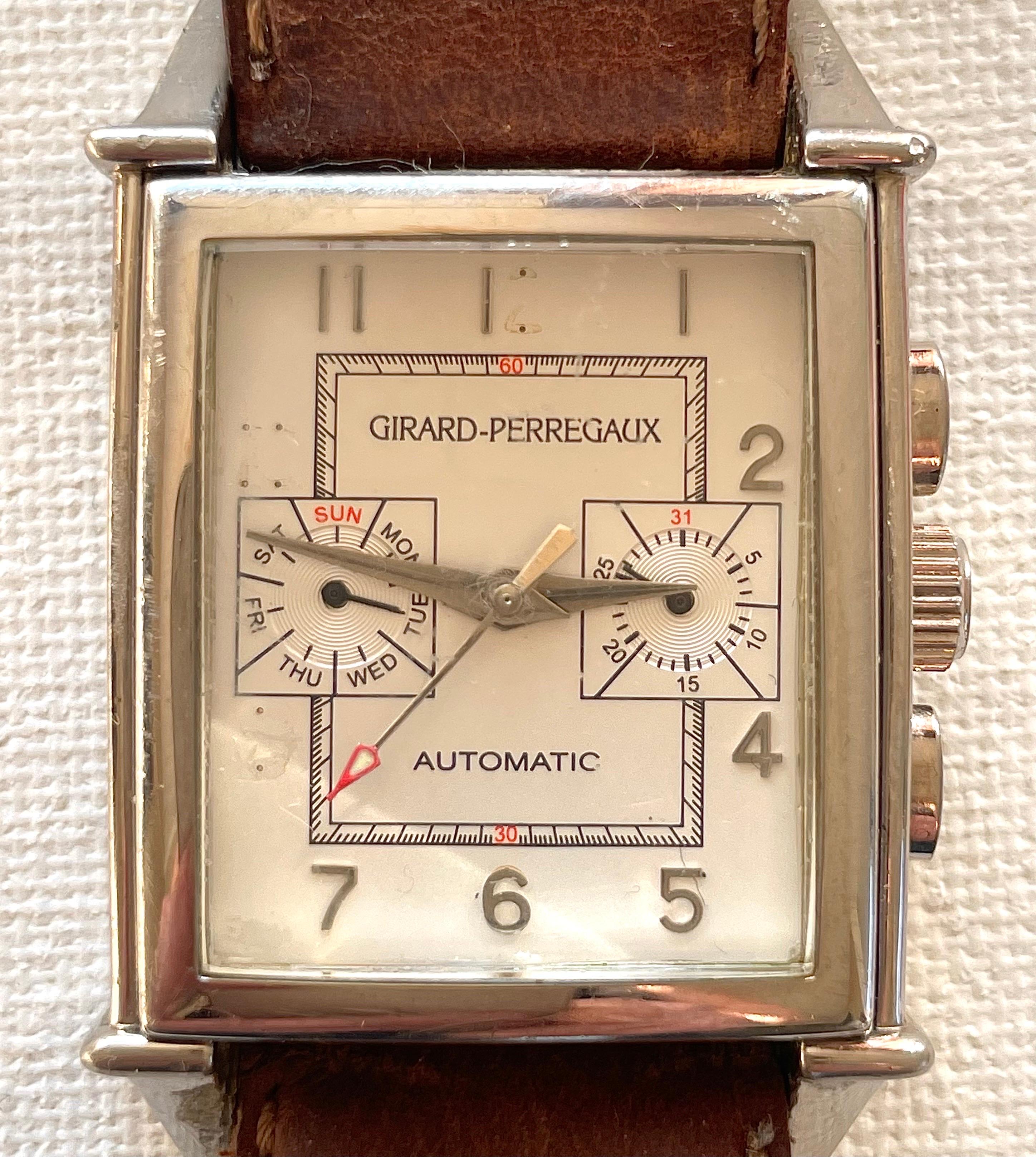 Swiss Girard-Perregaux Time-Date Chronograph Automatic Wrist Watch Vintage, 1999 For Sale