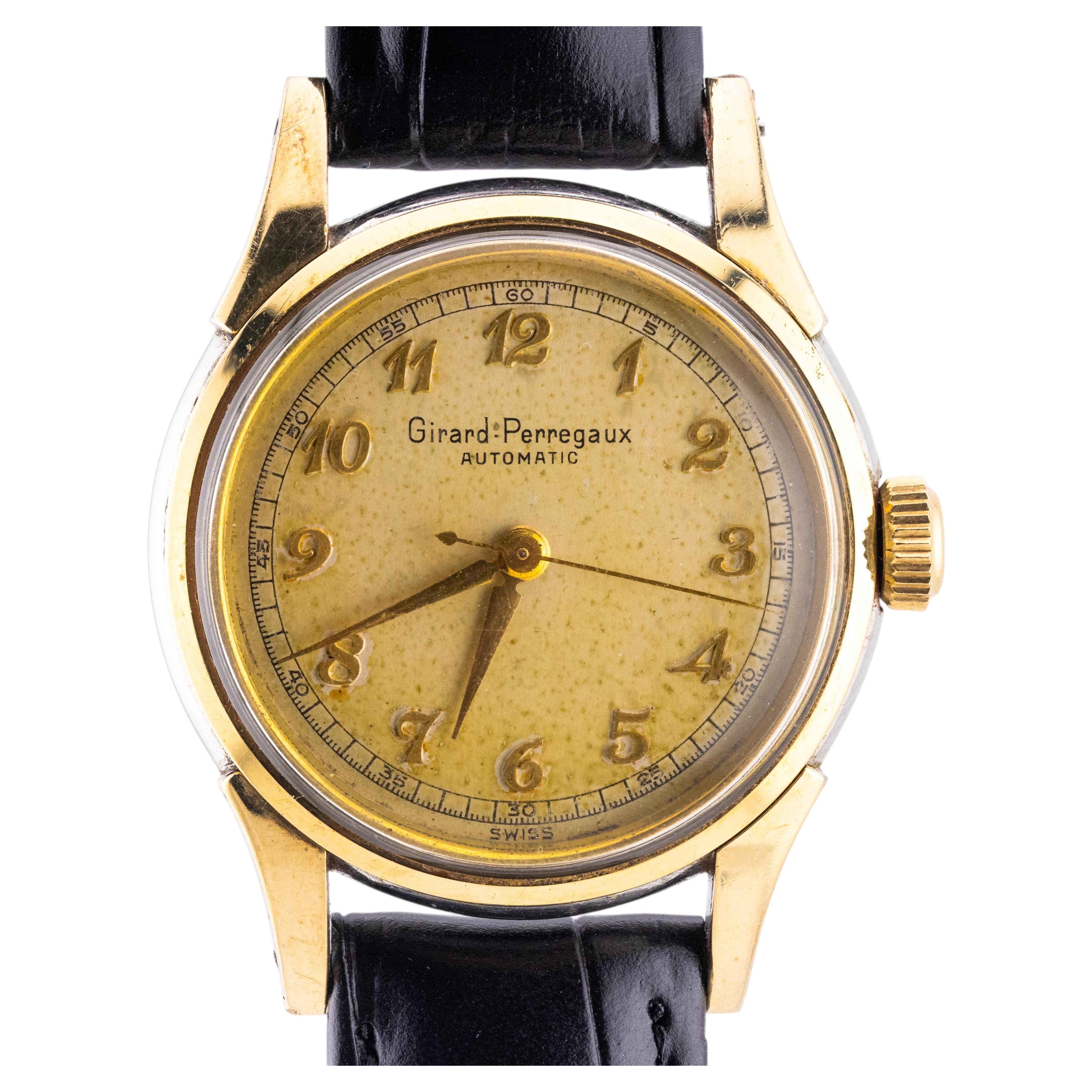 Girard Perregaux Vintage 14 Karat Yellow Gold & Stainless Mens Automatic Watch