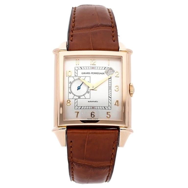 Girard Perregaux Vintage 1945 Automatic Silver Dial 18kt Pink Gold Men's Watch