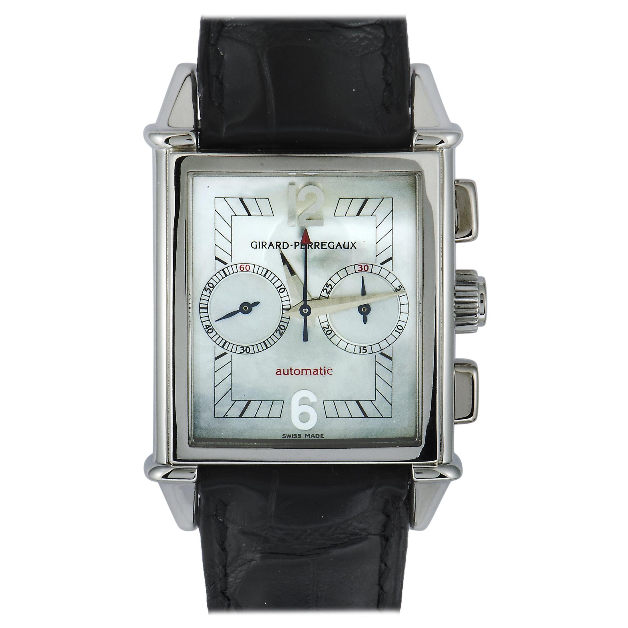 Girard Perregaux Vintage 1945 Chronograph Watch 2599-W/MOP/W