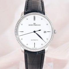 Girard Perregaux Vintage 1966 18K White Gold 38 mm Case With Diamonds Bezel.