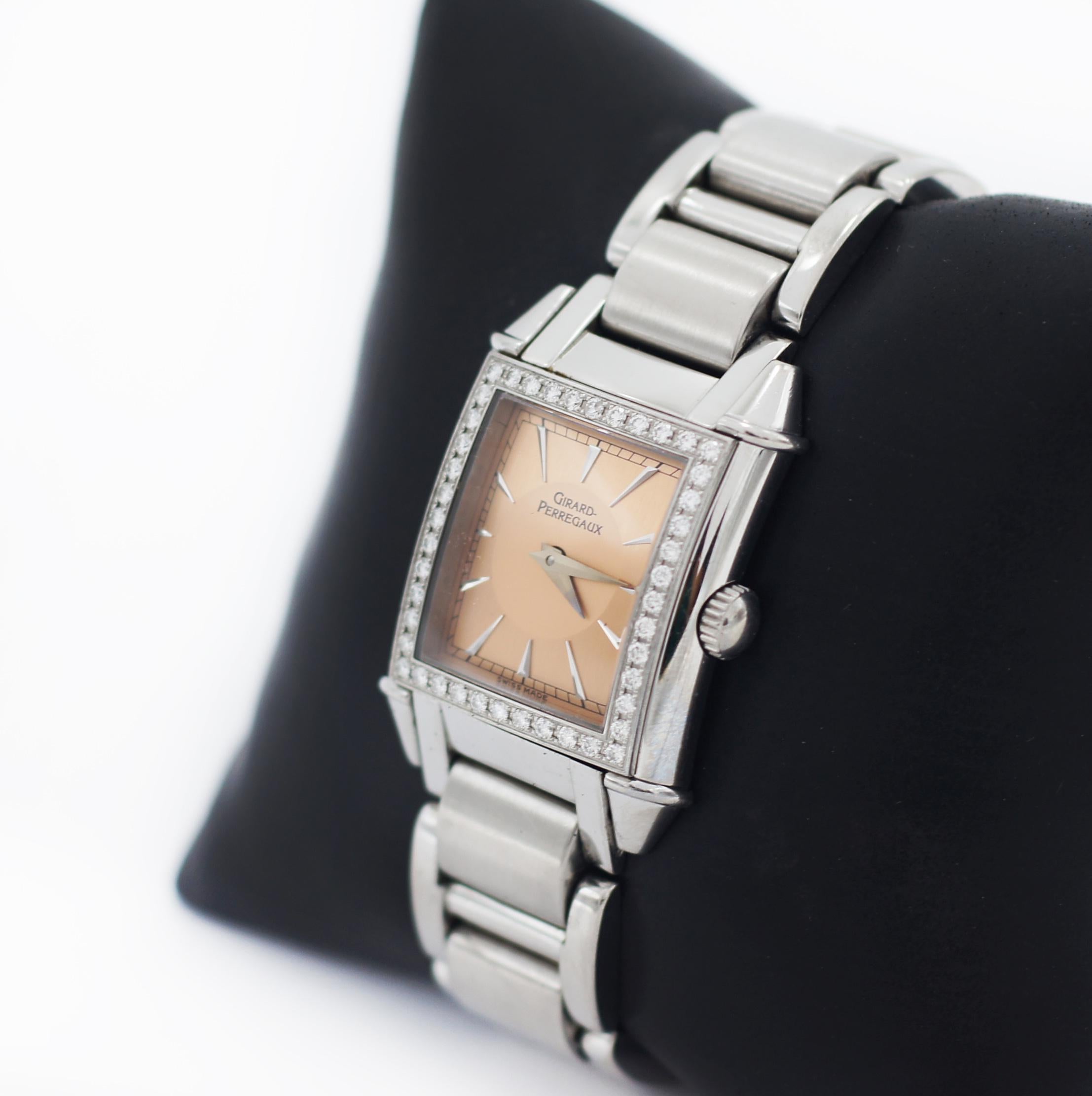 Girard Perregaux Vintage 2592 Diamond Watch In Good Condition For Sale In San Fernando, CA