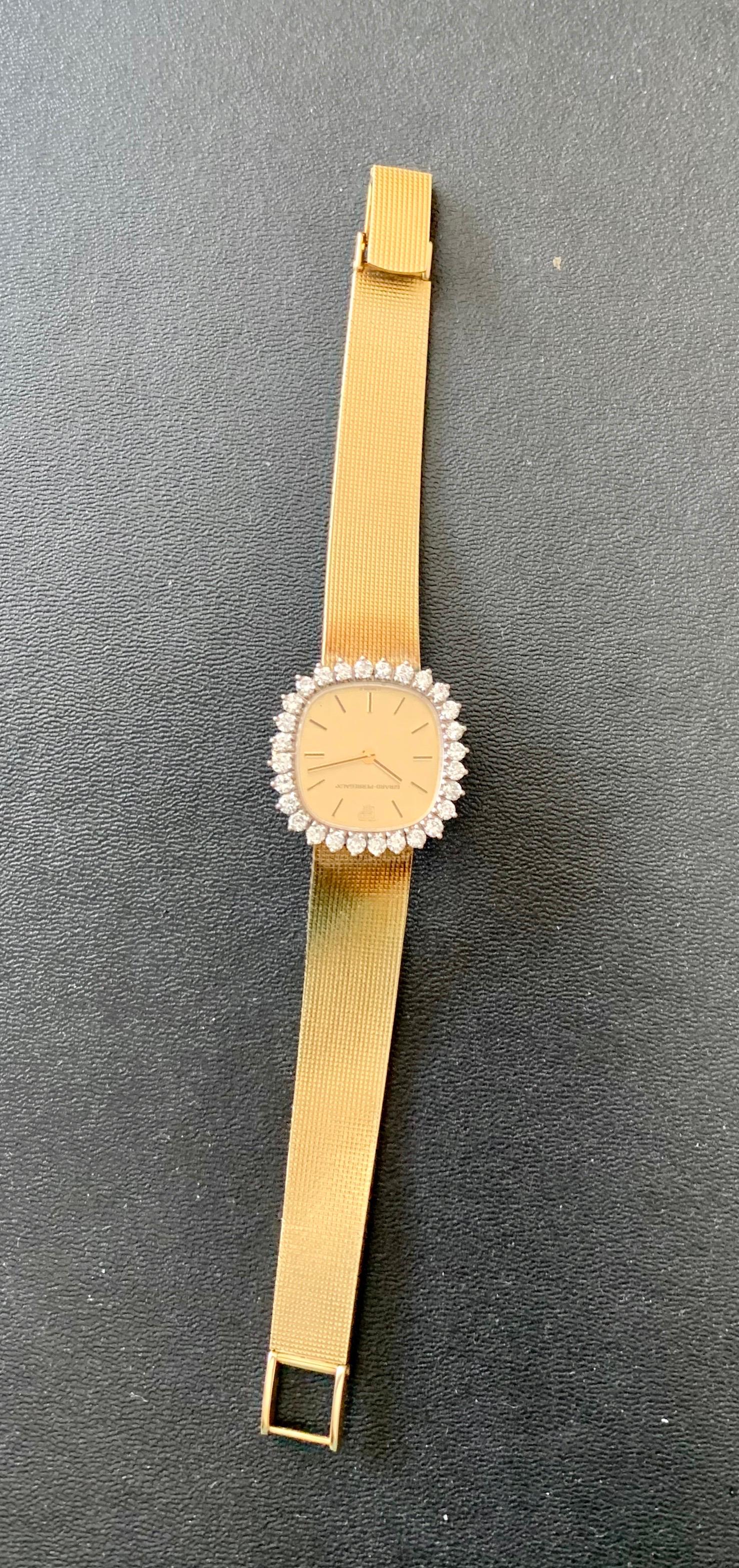 Girard Perregaux Vintage Ladies 18k 750 Yellow Gold & Diamond Watch In Excellent Condition In Kenley surrey, GB
