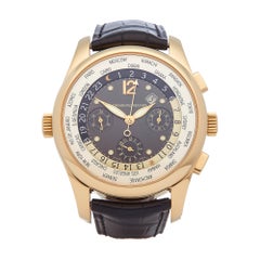 Used Girard Perregaux World Timer Chronograph 18 Karat Yellow Gold 4980