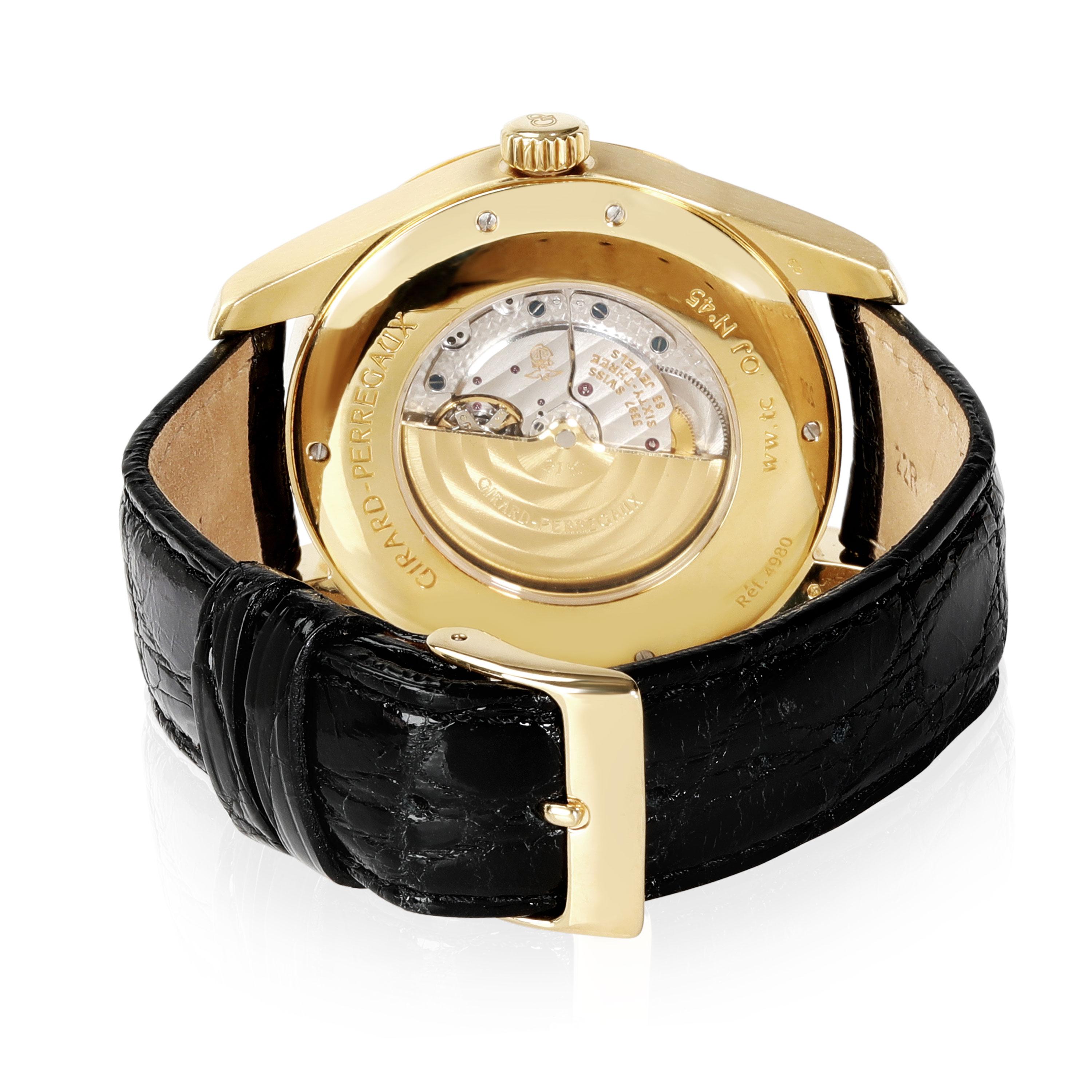 
Girard Perregaux WW.TC Traveller 4980 Men's Watch in 18kt Yellow Gold

SKU: 113857

PRIMARY DETAILS
Brand:  Girard Perregaux
Model: WW.TC Traveller
Country of Origin: Switzerland
Movement Type: Mechanical: Automatic/Kinetic
Year Manufactured: 
Year