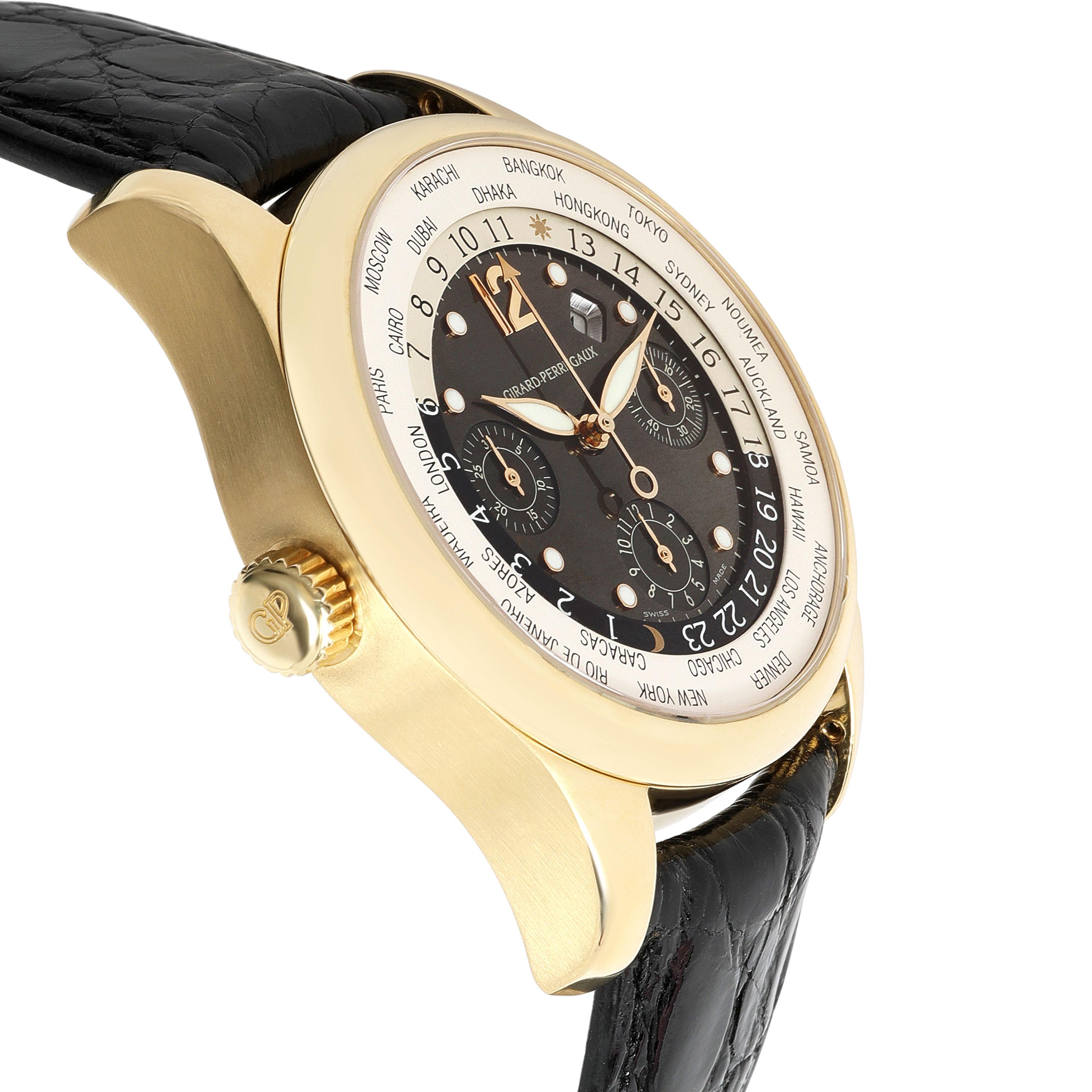 Girard Perregaux WW.TC Traveller 4980 Men's Watch in 18kt Yellow Gold 1