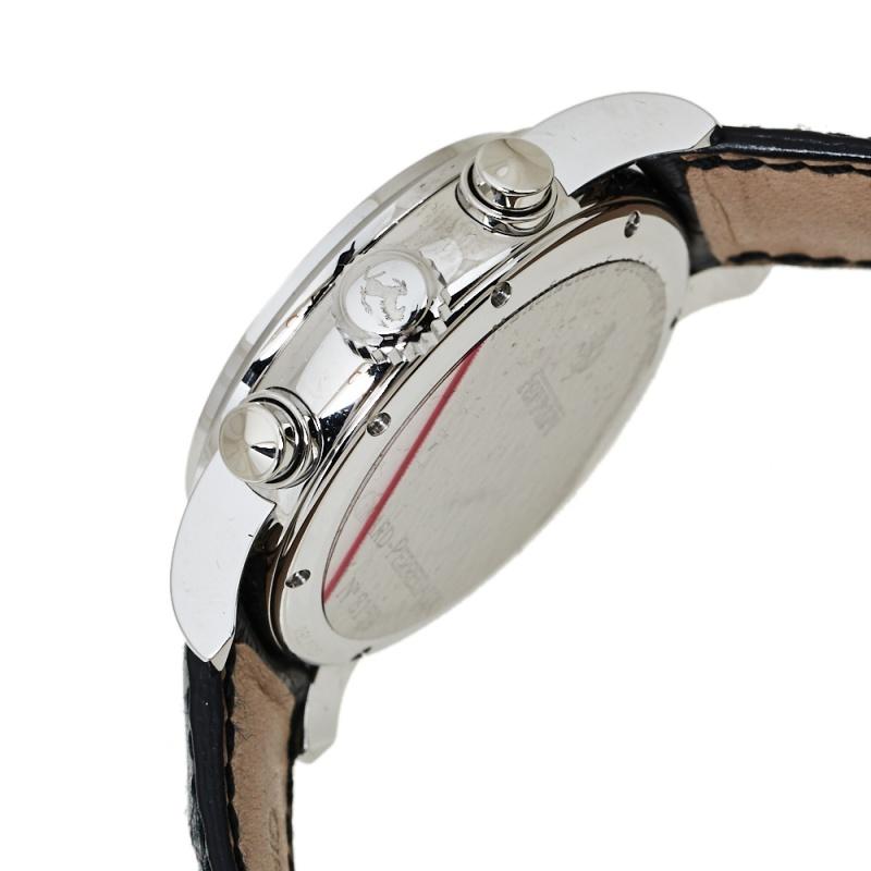 Girard Perregaux Yellow Leather Ferrari Chronograph Men Wristwatch 38 mm In Good Condition In Dubai, Al Qouz 2