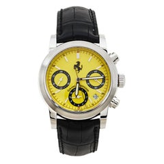 Girard Perregaux Yellow Leather Ferrari Chronograph Men Wristwatch 38 mm