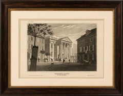 Girard's Bank Philadelphia, Antique American City View Engraving, c.1850