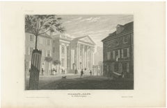 Girard's Bank Philadelphia, Antique American City View Engraving, c.1850