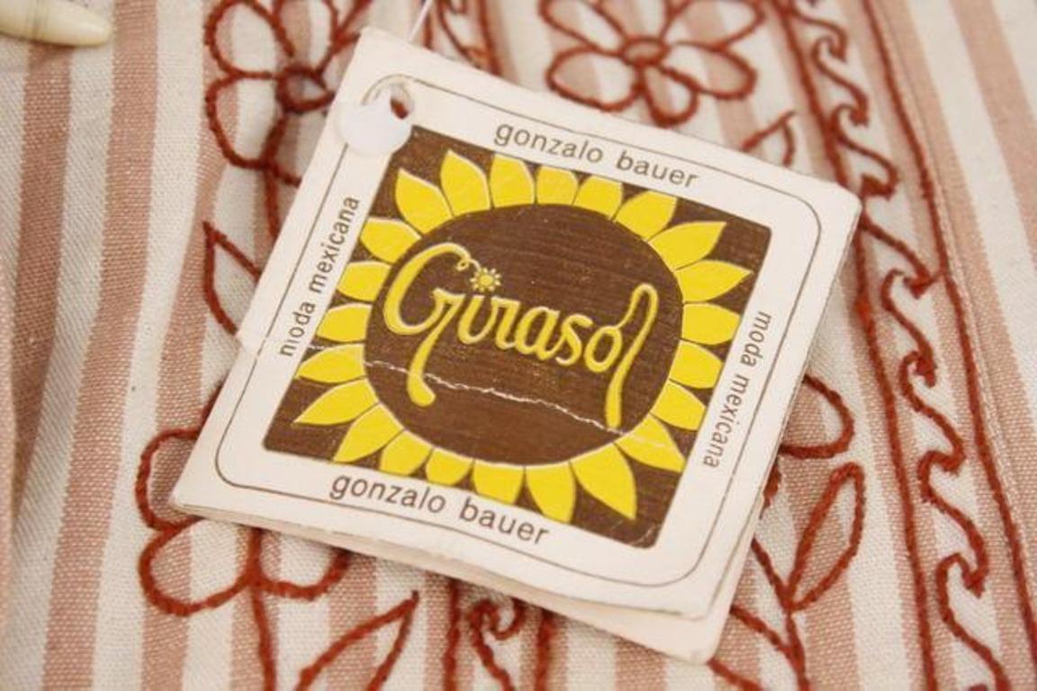 GIRASOL - Robe mexicaine vintage en rupture de stock, années 70 Excellent état - En vente à Georgetown, ME