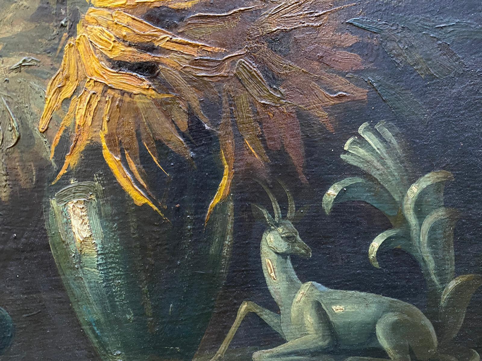 Girasoli e Dalie Natura Morta Di Fiori Italiana Firmata Sorgiani 1930 circa im Angebot 2