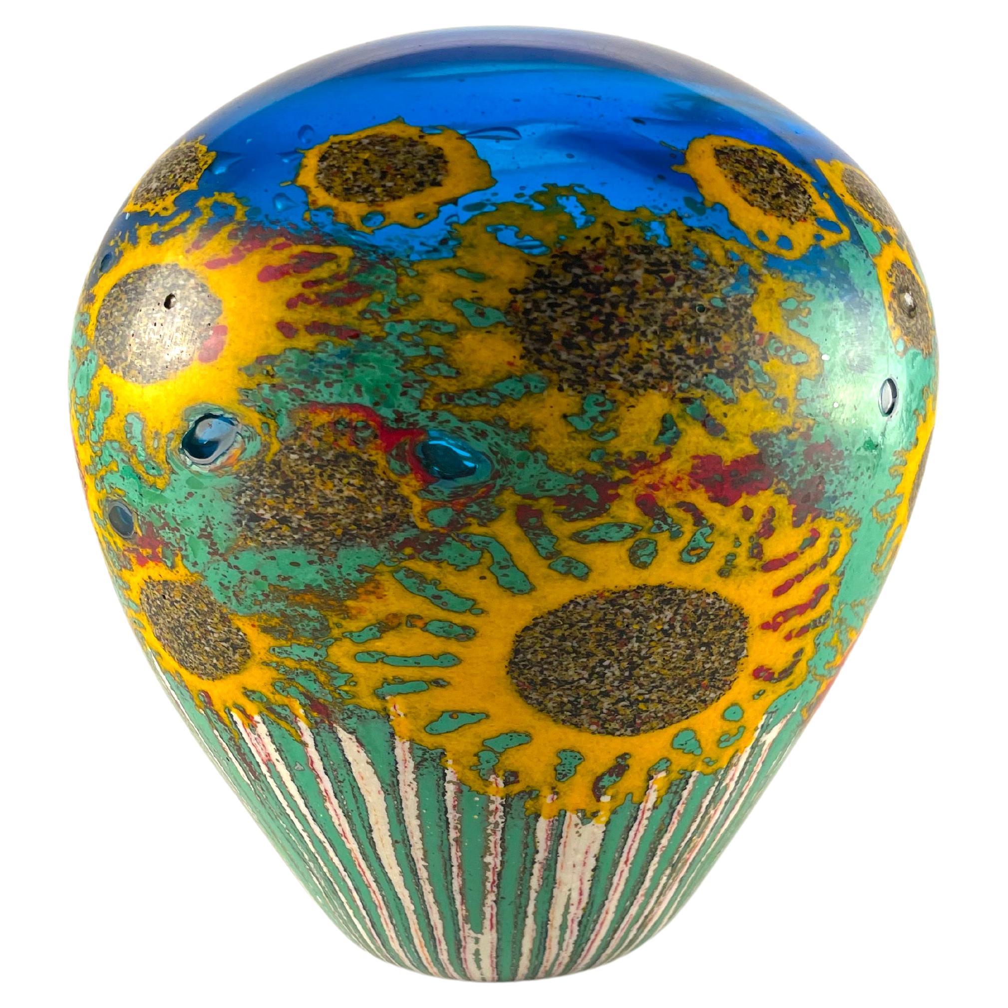 Girasoli, Murano Glass Vase by Fratelli Toso Glass Factory