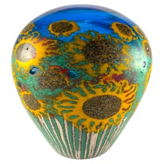 Retro Girasoli, Murano Glass Vase by Fratelli Toso Glass Factory