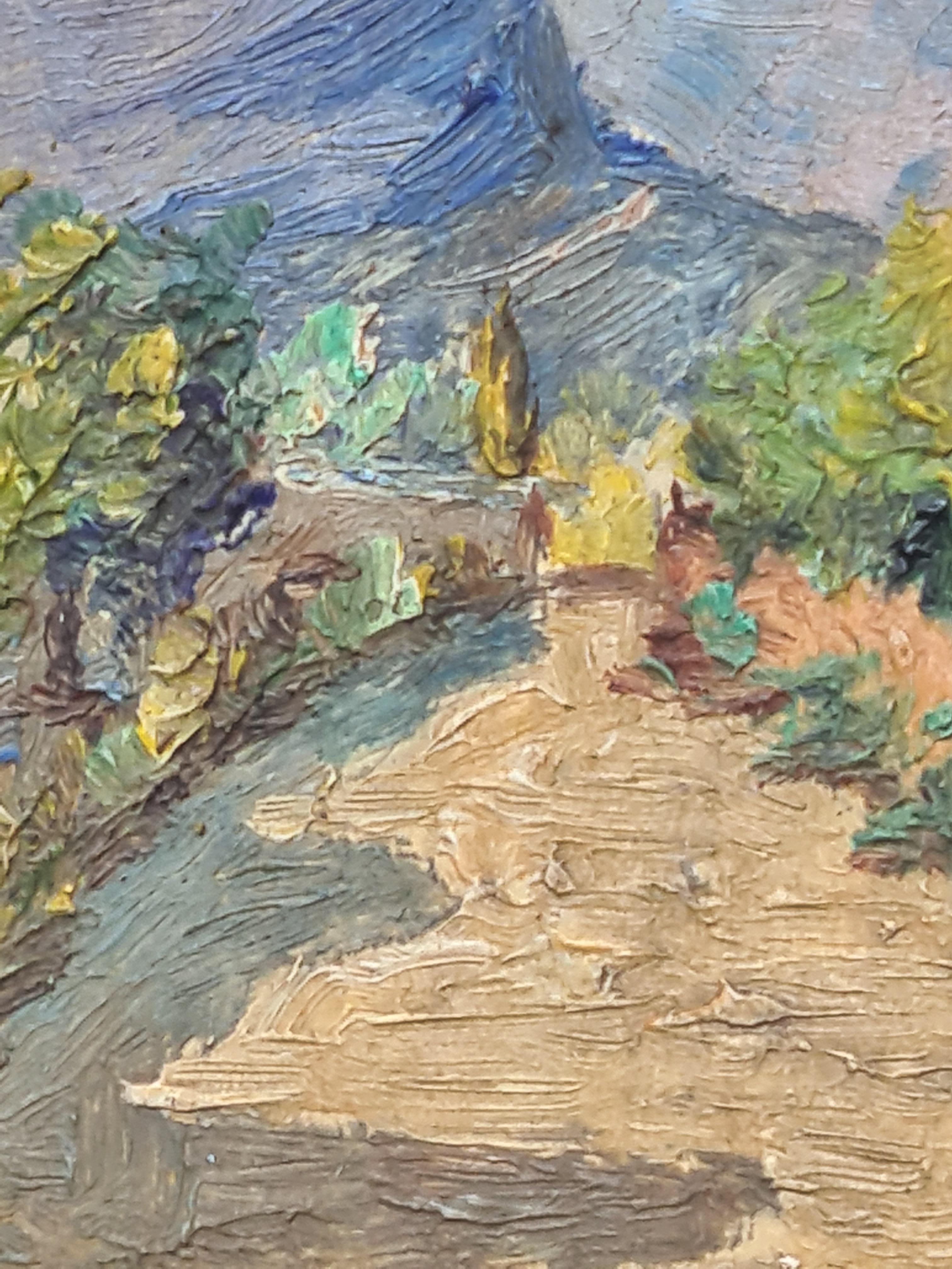 French Impressionist Landscape, Toulon, Mont Faron and Route le Pont le Lerde For Sale 2
