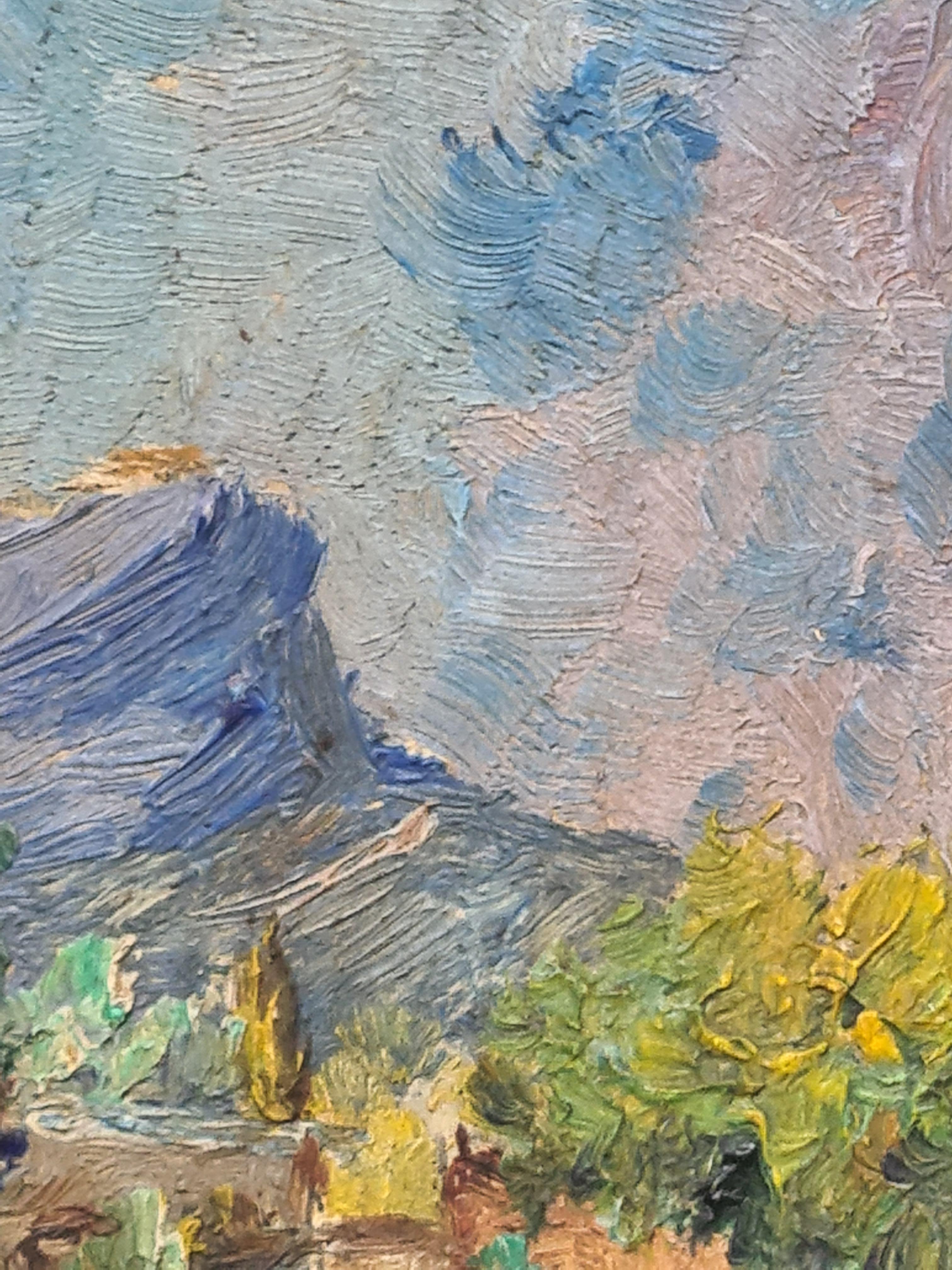 French Impressionist Landscape, Toulon, Mont Faron and Route le Pont le Lerde For Sale 3