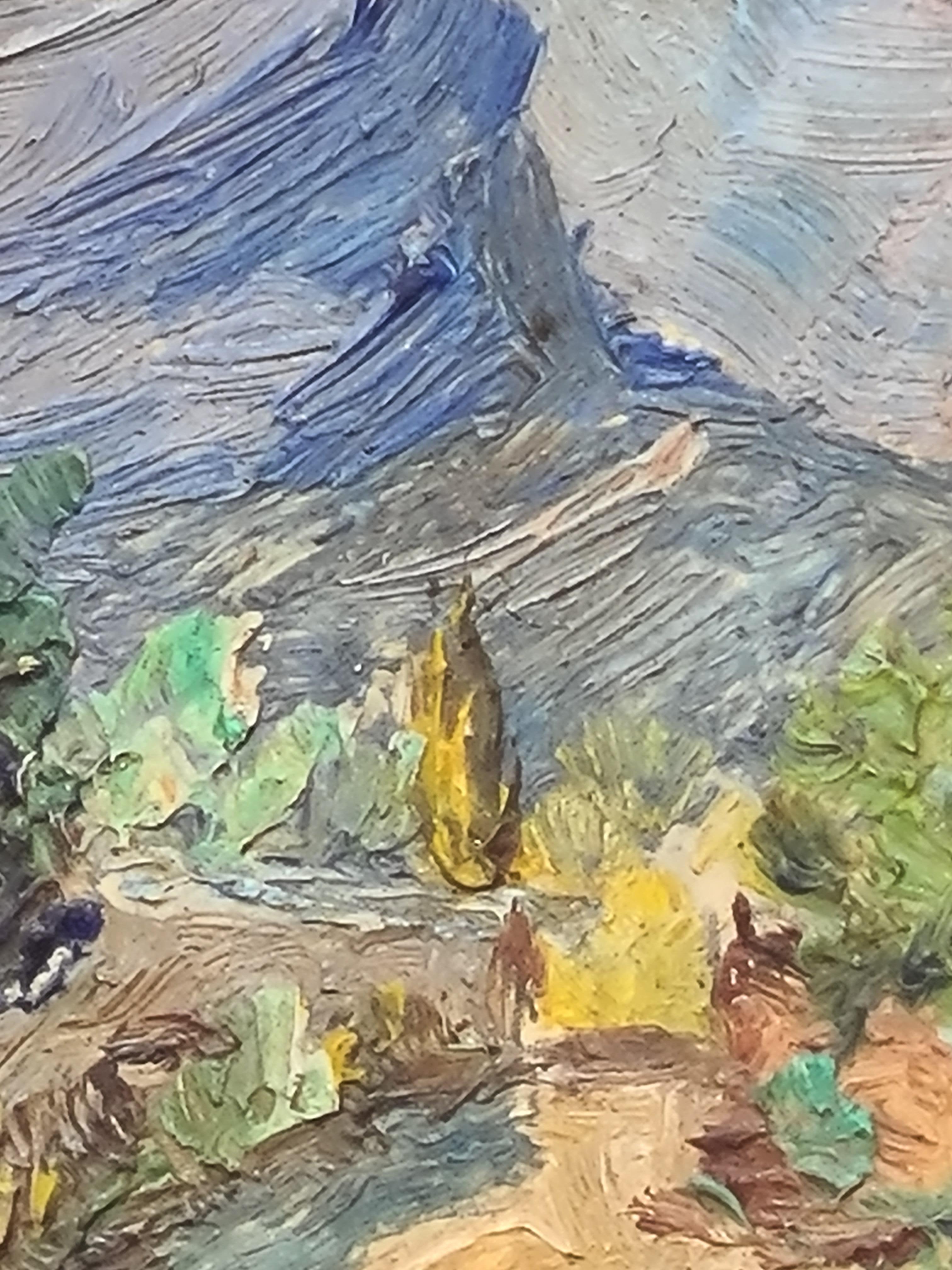 French Impressionist Landscape, Toulon, Mont Faron and Route le Pont le Lerde For Sale 4