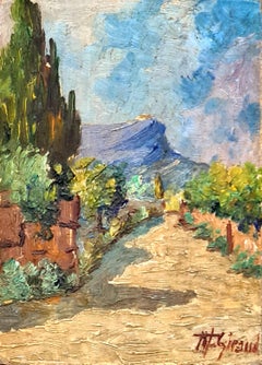 Paysage impressionniste français, Toulon, Mont Faron et Route le Pont le Lerde