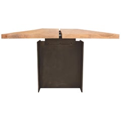 Girder Table in Cerused White Oak and Blackened Steel by Mark Jupiter