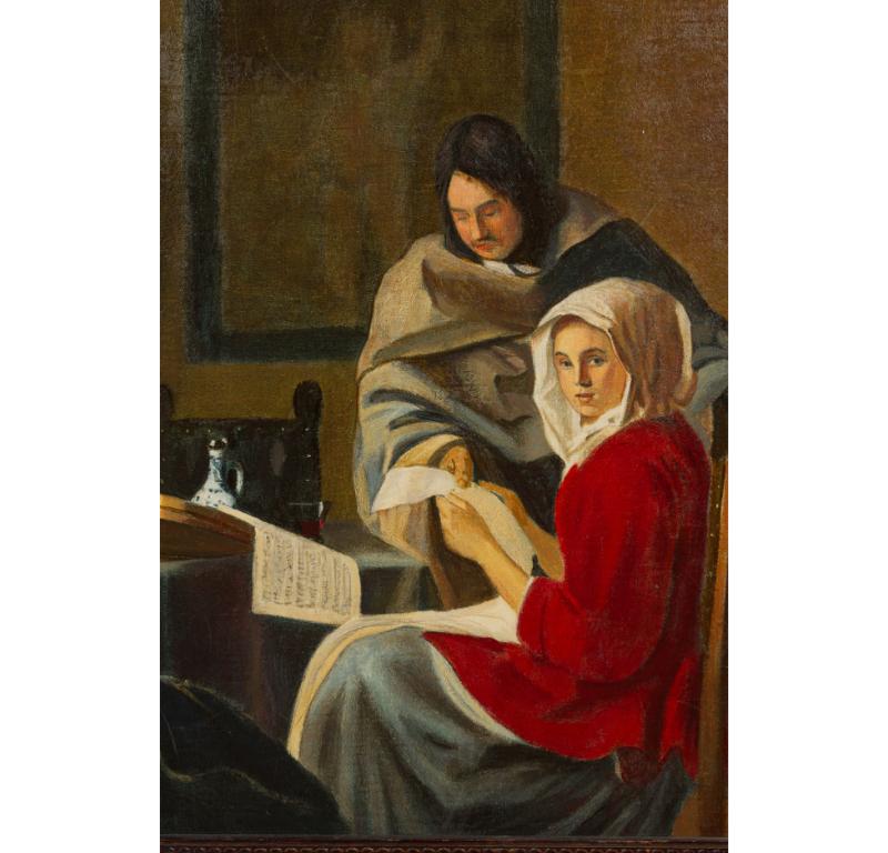 Dipinto a mano Ragazza interrotta mentre dipinge musica in vendita
