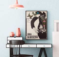 GIRL ON A MOTORCYCLE 1968 Tschechisches A1 Filmplakat, Stanislav Vajce