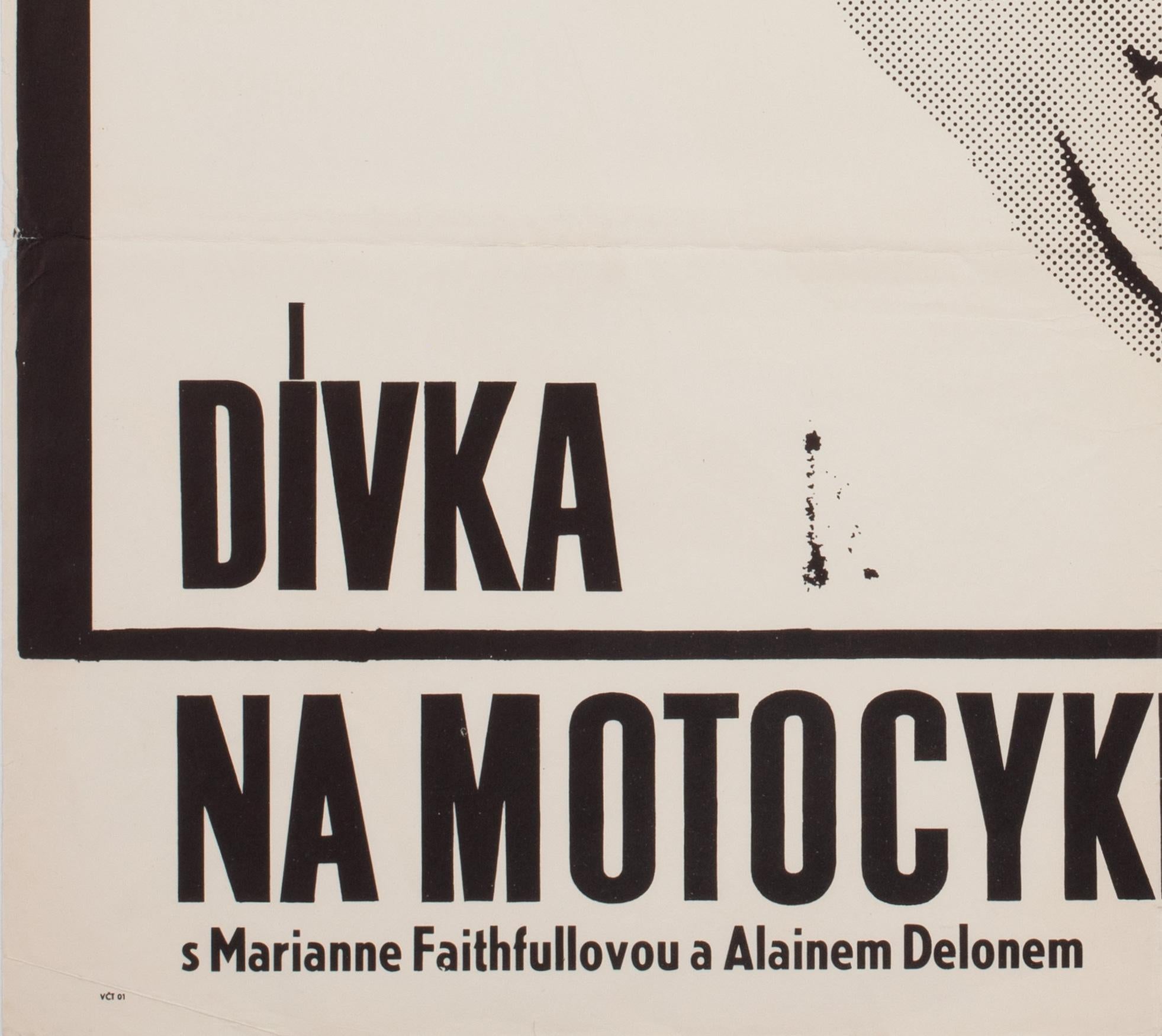 GIRL ON A MOTORCYCLE 1968 Czech A1 Film Movie Poster, Stanislav Vajce For Sale 2