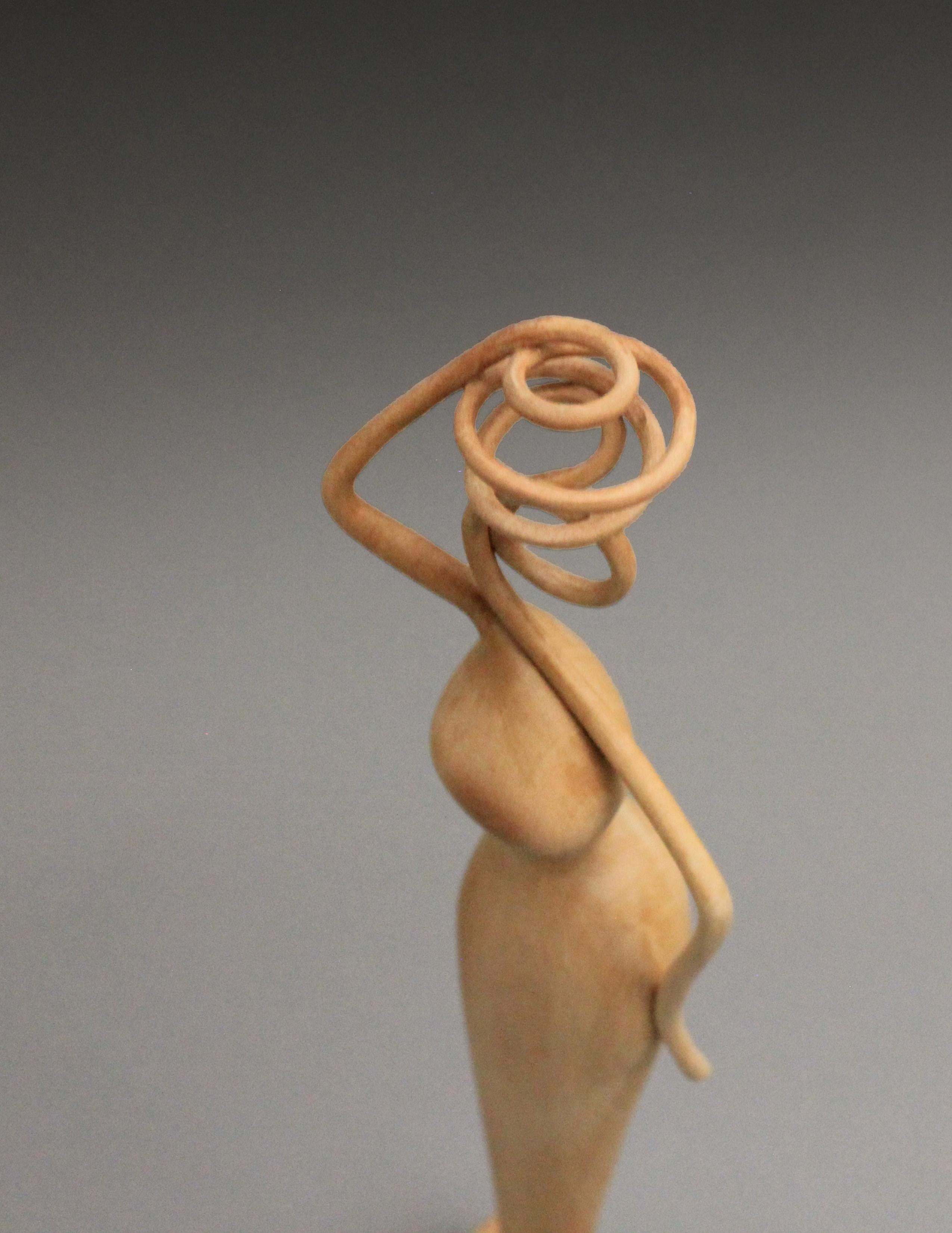 Girl with a Jug, Wood Sculpture by Nairi Safaryan For Sale 1