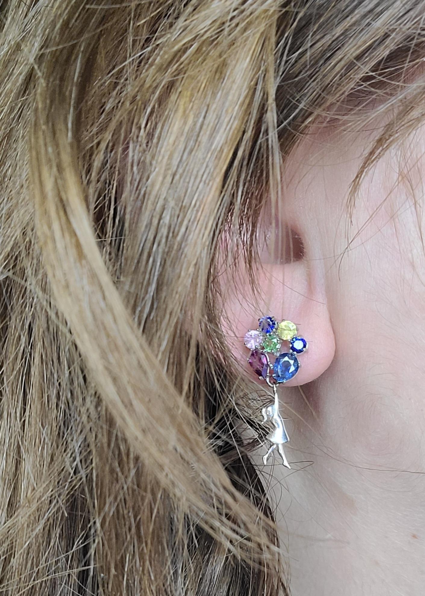 Women's Girl with Balloons Earrings studs earrings For Sale
